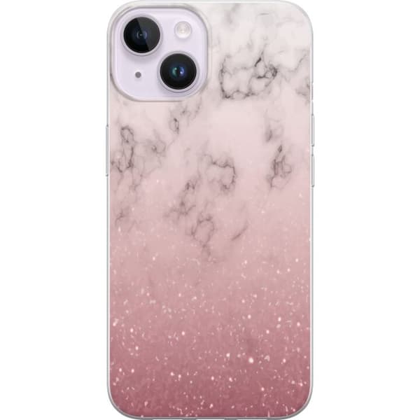 Kompatibelt Mobildeksel til Apple iPhone 14 Myk rosa marmor