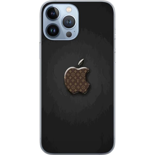 Kompatibelt Mobildeksel til Apple iPhone 13 Pro Max Mørkt minimalistisk design med eplesymbol og luksuriøst monogrammønster