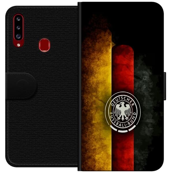 Kompatibel Tegnebogsetui til Samsung Galaxy A20s Tysk fotbollsemblem sort