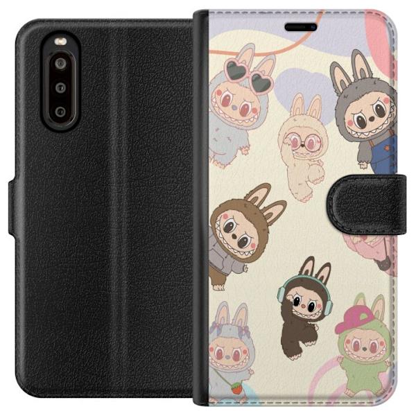 Sony Xperia 10 II Tegnebogsetui Labubu Pop Mart Samling Motiv Figur Samling Design Populært Art Toy Pop Mart Kreativ Grafisk