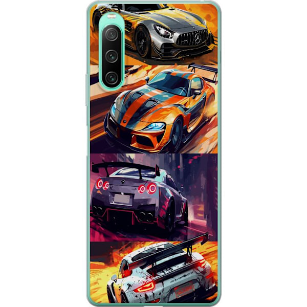 Sony Xperia 10 IV Genomskinligt Skal Rally Fever – fartfyllt motiv med rallybilar