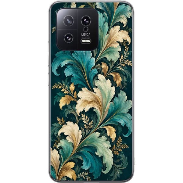 Kompatibelt Mobildeksel til Xiaomi 13 Turkise blader turkis