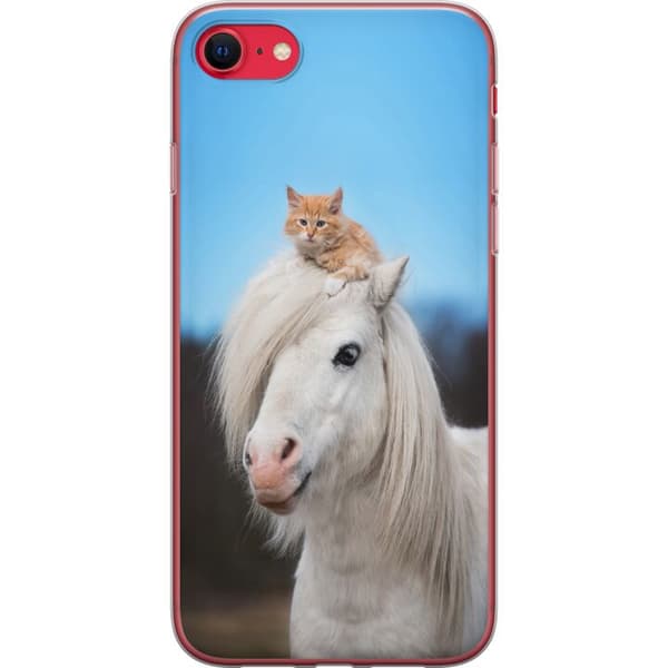 Kompatibelt Mobildeksel til Apple iPhone SE (2022) Katt og Hest