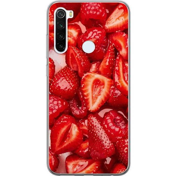 Xiaomi Redmi Note 8 Läpinäkyvä kuori Mansikkakuviointi - makea motiivi kesäfiiliksellä