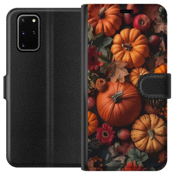 Kompatibel Tegnebogsetui til Samsung Galaxy S20+ Græskarhøst efterår plakat efterår halloween græskar æbler blomster efterårssæson rustik dekor desig
