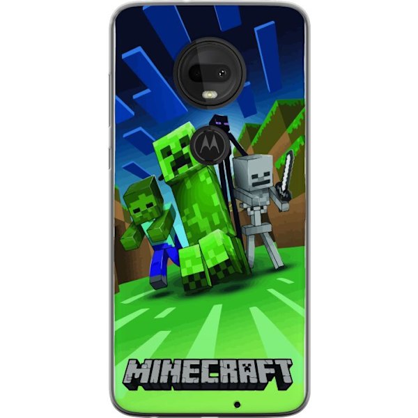 Motorola Moto G7 Läpinäkyvä kuori Minecraft Creeper mobilskal i klassisk grön pixelstil