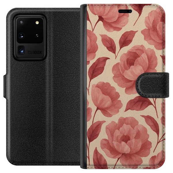 Samsung Galaxy S20 Ultra Tegnebogsetui Roseblomst