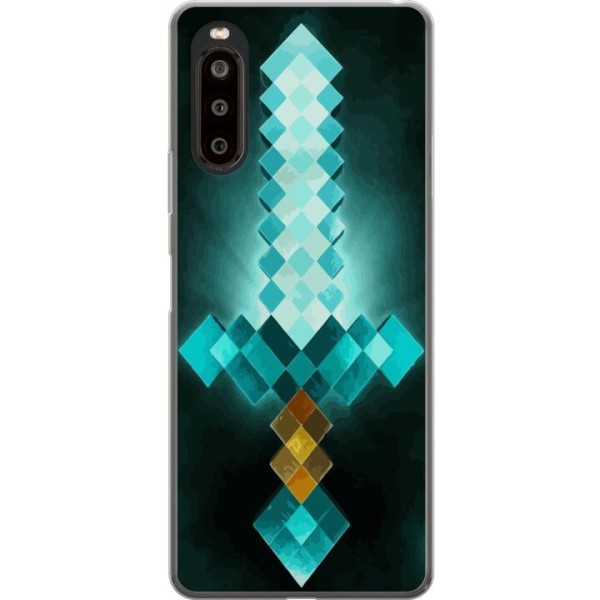 Sony Xperia 10 II Gennemsigtig cover Minecraft sværd