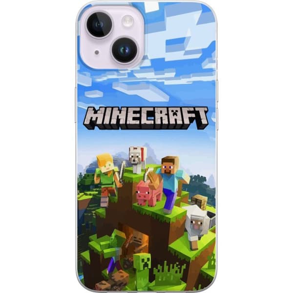 Kompatibel Mobilcover til Apple iPhone 15 Plus Minecraft Creeper-blok pixel retrospil