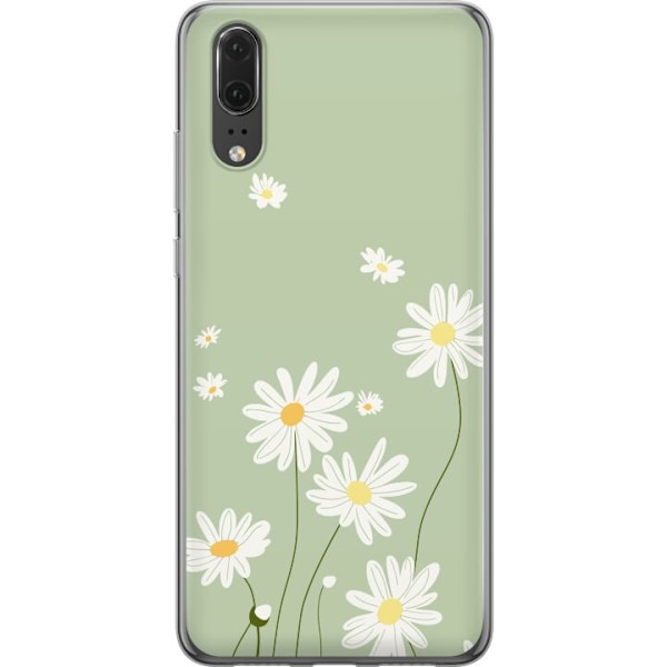 Huawei P20 Genomskinligt Skal Prästkragar – blommigt mönster i svensk sommarstil
