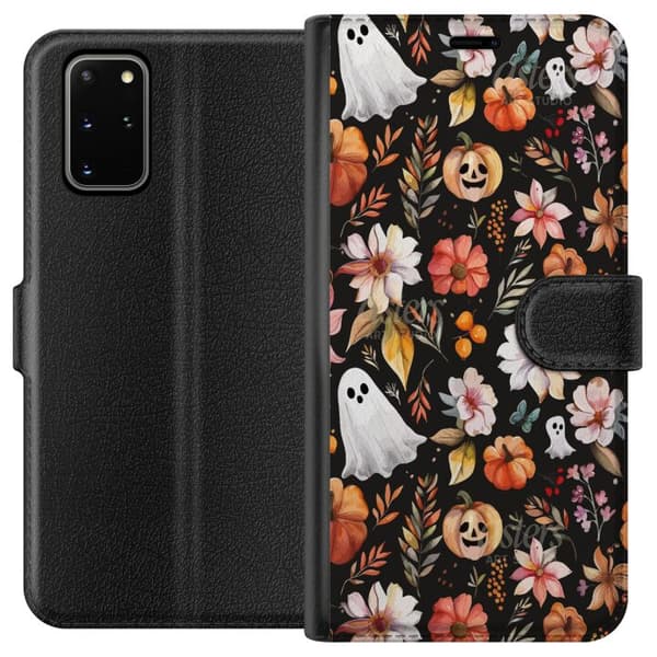 Kompatibel Tegnebogsetui til Samsung Galaxy S20+ Halloween Mønster Græskar Spøgelse Maskerade