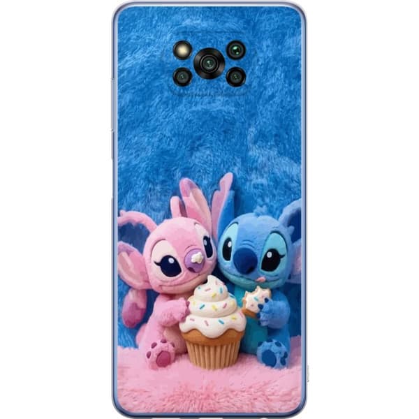 Kompatibelt Mobildeksel til Xiaomi Poco X3 Pro Søte blå og rosa figurer med stor cupcake og strøssel rosa