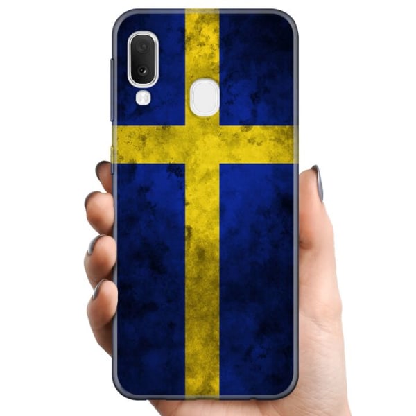 Samsung Galaxy A20e TPU Mobildeksel Sverige Flag