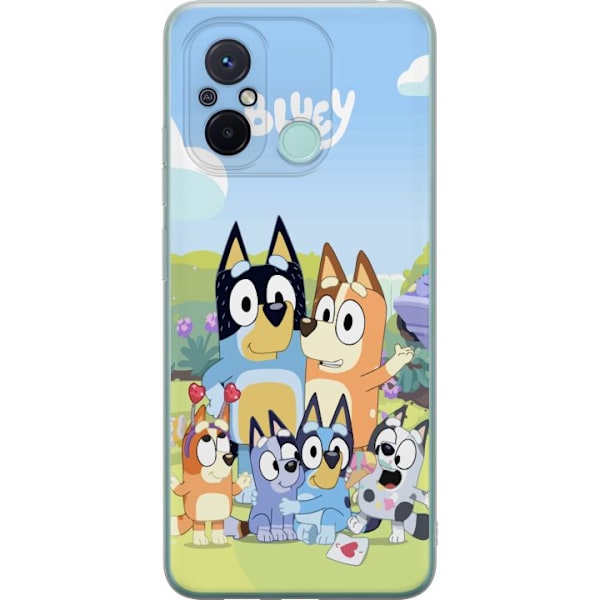 Xiaomi Redmi 12C Genomskinligt Skal Bluey mobilskal med hela familjen i färgglad design