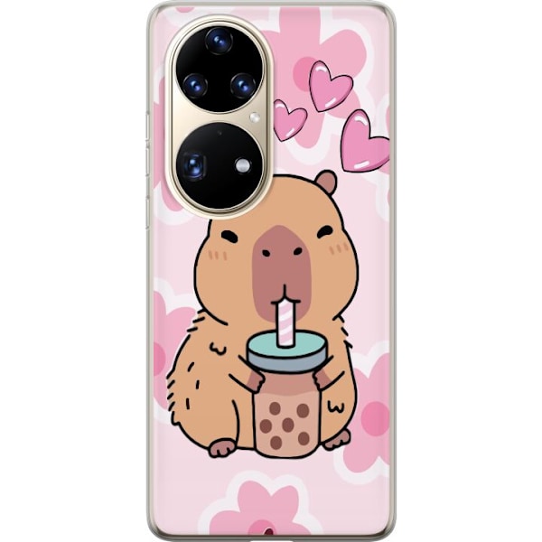 Huawei P50 Pro Läpinäkyvä kuori Kawaii Capybara Sydän Anim
