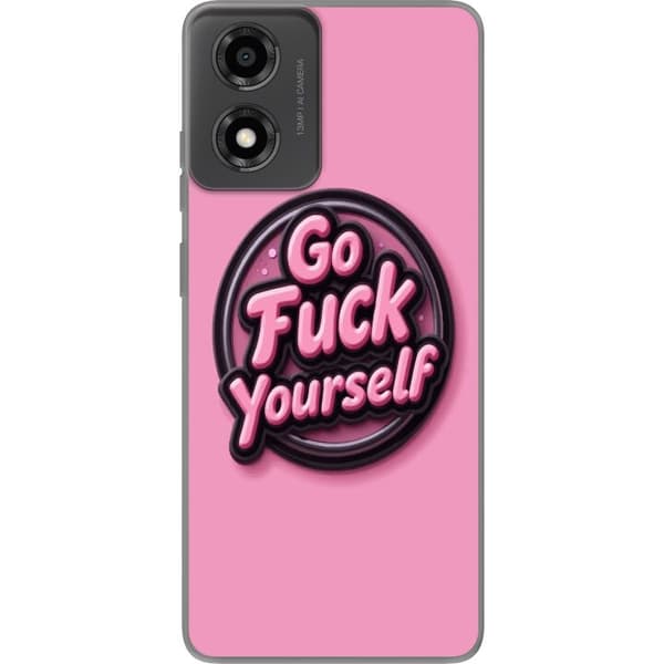 Kompatibelt Mobildeksel til Motorola Moto E14 Rosa 3D textposter