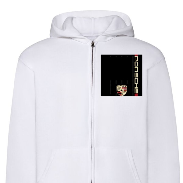 Zip-Hoodie | Huvtröja med Dragkedja för Vuxna Porsche vit XXL