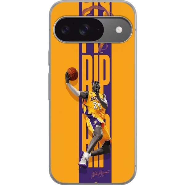 Kompatibelt Mobildeksel til Google Pixel 9 Kobe Bryant i Lakers-drakt under kraftfull dunk gul