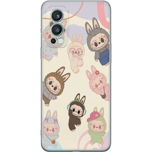 OnePlus Nord 2 5G Gennemsigtig cover Labubu Pop Mart Samling Motiv Figur Samling Design Populært Art Toy Pop Mart Kreativ Grafisk
