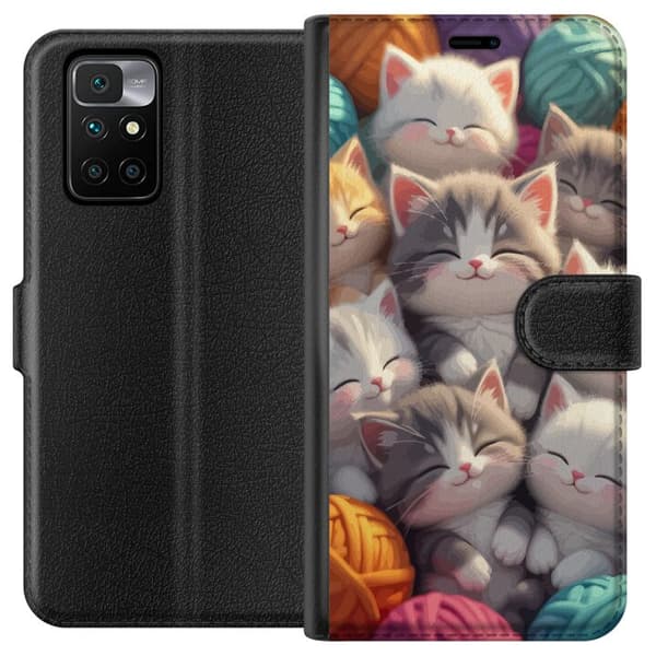Kompatibel Tegnebogsetui til Xiaomi Redmi 10 Sovande kattungar beige