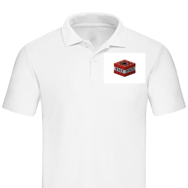 Piké för Vuxen | Elegant Pikétröja Minecraft TNT Vit X-Large