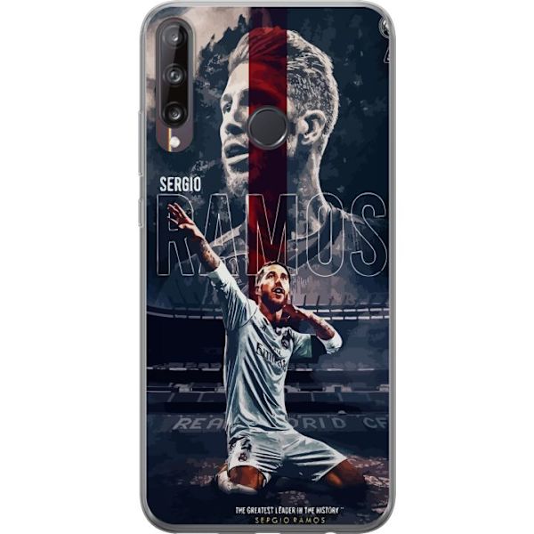 Huawei P40 lite E Läpinäkyvä kuori Ramos Jalkapallolegenda Motiivi Pelaaja Real Madrid Espanja Takaisin Ikoni Nimi Jalkapallotähti Urheilu