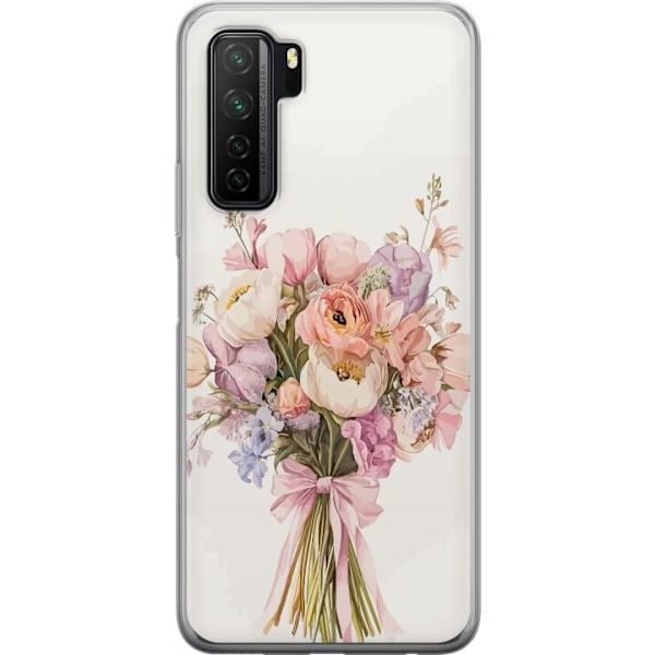 Huawei P40 lite 5G Genomskinligt Skal Mobilskal med färgglad blombukett i romantisk stil