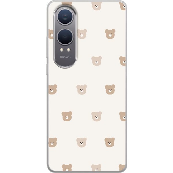 OnePlus Nord CE4 Lite Läpinäkyvä kuori Teddy-tausta - söp