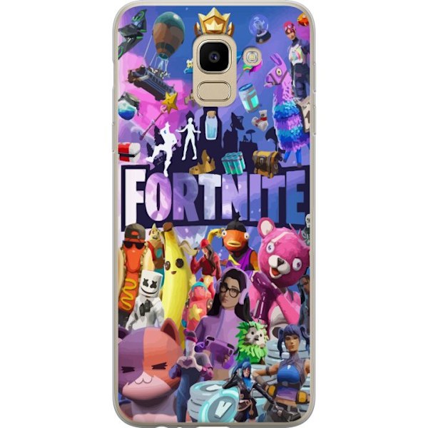 Samsung Galaxy J6 Läpinäkyvä kuori Fortnite Skins Emotes Ba