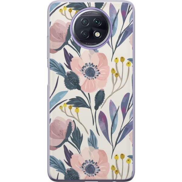 Xiaomi Redmi Note 9T Gennemsigtig cover Blomsterlykke