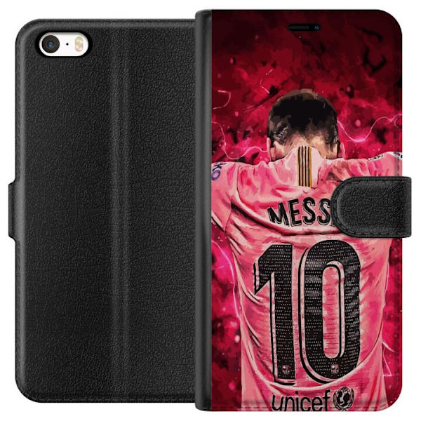 Apple iPhone 5s Tegnebogsetui Messi Fodbold Barcelona Argentina Motiv Legendarisk Spiller FC Barcelona Nummer 10 Sport Fodbold