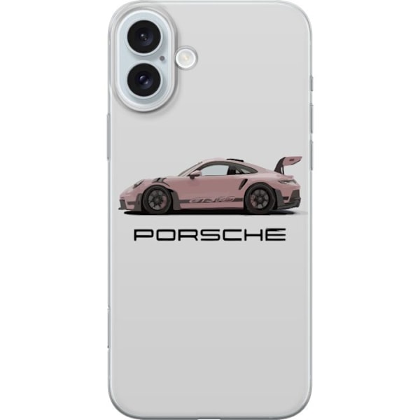 Apple iPhone 16 Plus Genomskinligt Skal Porsche 911 Pink