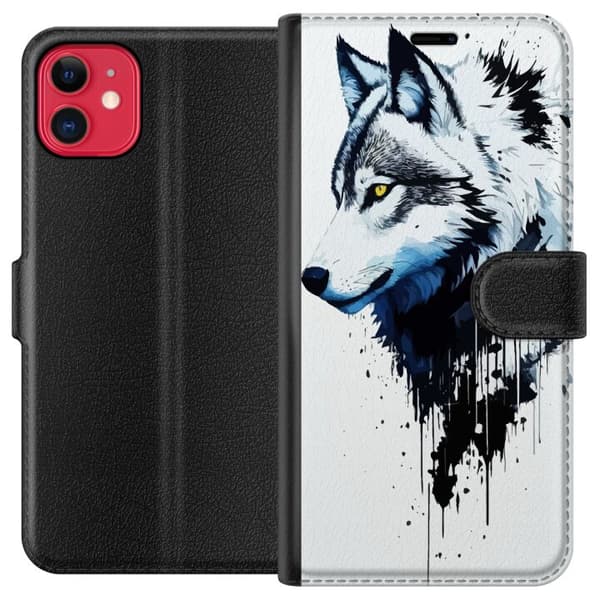 Kompatibel Tegnebogsetui til Apple iPhone 11 ulv