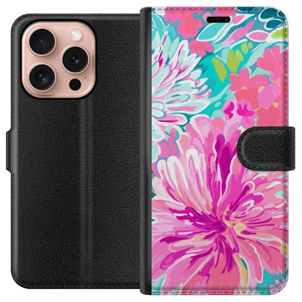 Apple iPhone 16 Pro Lommeboketui Blomsterfjær