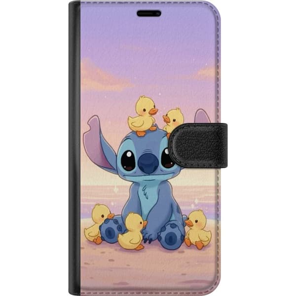 Kompatibel Tegnebogsetui til Apple iPhone 11 Pro Max Stitch sidder på stranden omgivet af små gule ænder i en blød pasteldesign og fredelig solnedgan