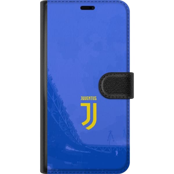 Kompatibel Tegnebogsetui til Xiaomi Redmi Note 11 Pro 5G Gult fodboldemblem og tekst foran blå stadionbaggrund blå