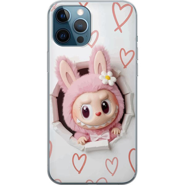 Apple iPhone 12 Pro Läpinäkyvä kuori Labubu Sydän Taustakuva Pop Mart Rakkausteema Hahmodesign Suosittu Motiivi Keräilytaideteossarja