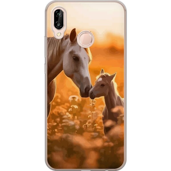 Huawei P20 lite Läpinäkyvä kuori Hevoset