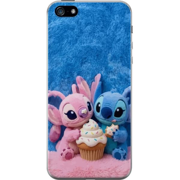 Kompatibelt Mobildeksel til Apple iPhone 5 Blå och rosa figurer med cupcake rosa