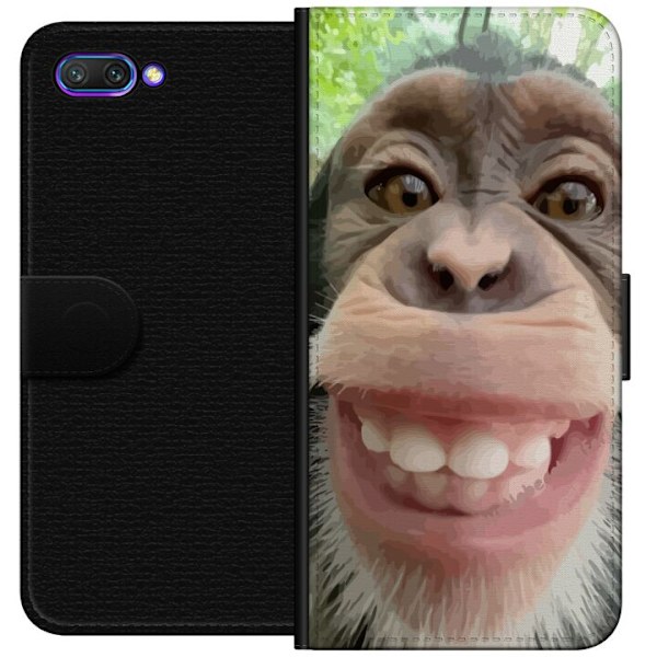 Honor 10 Lompakkokotelo Simpanssi Selfie Rauhallinen Graafinen Suunnittelu Apinan Aihe Suosittu Urban Art Tyyli