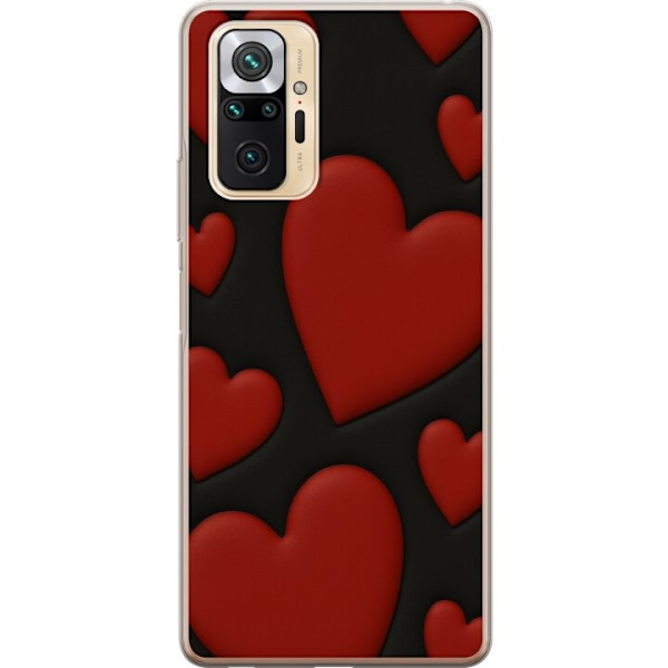 Xiaomi Redmi Note 10 Pro Läpinäkyvä kuori Punaiset Samettis