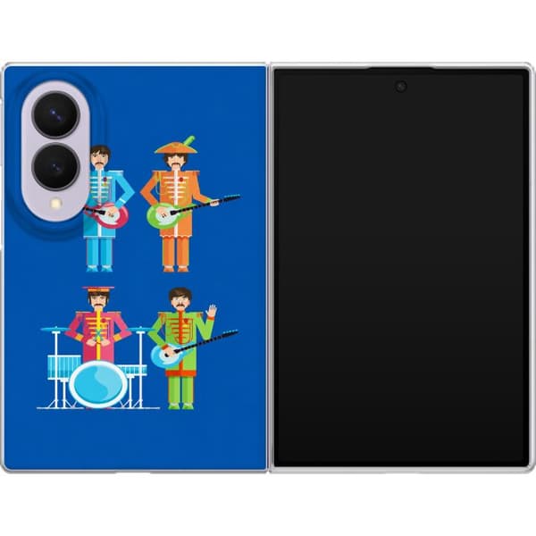 Kompatibelt Mobildeksel til Samsung Galaxy Z Fold8 Blått retrobånd blå