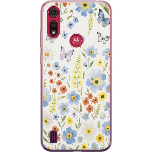 Motorola Moto E6s (2020) Genomskinligt Skal Sommarblommor