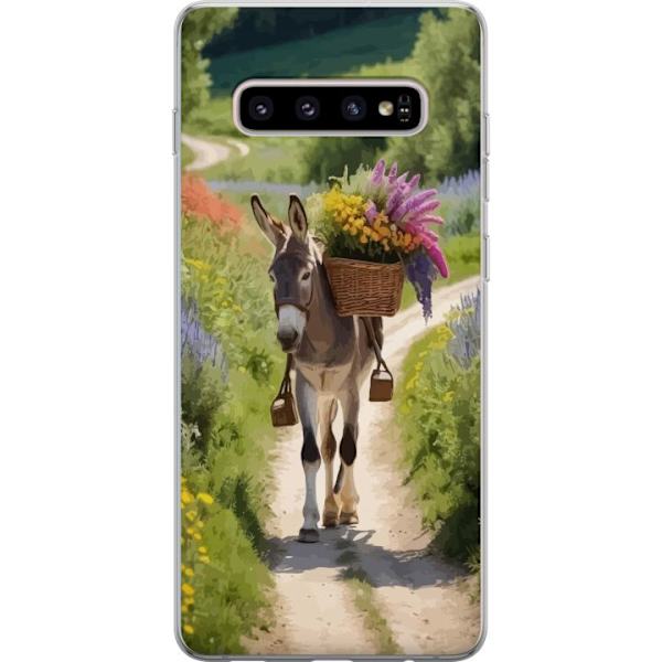 Samsung Galaxy S10+ Läpinäkyvä kuori Aasi Eläinaihe Rauhallinen Suunnittelu Luontoaihe Suosittu Koristelu Huumori Graafinen Eläinteema Eksoottine