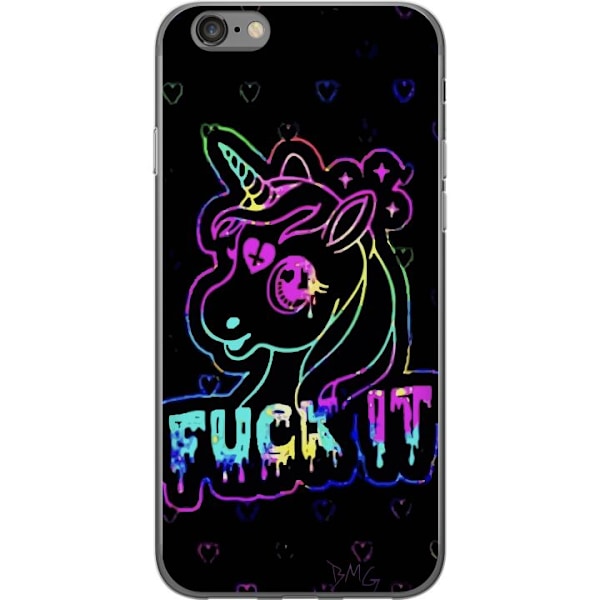 Apple iPhone 6 Läpinäkyvä kuori Fuck it Unicorn