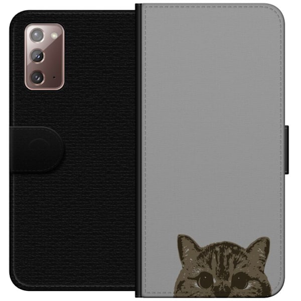 Samsung Galaxy Note20 Lommeboketui Grå Kattblikk - stilren ka