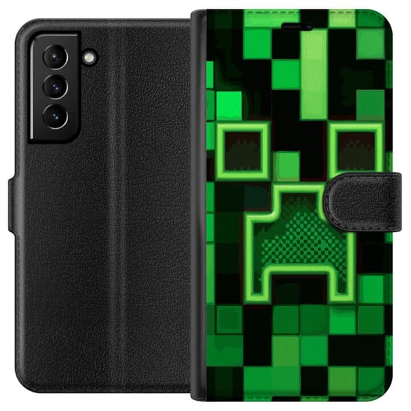 Kompatibel Tegnebogsetui til Samsung Galaxy S21+ 5G Minecraft