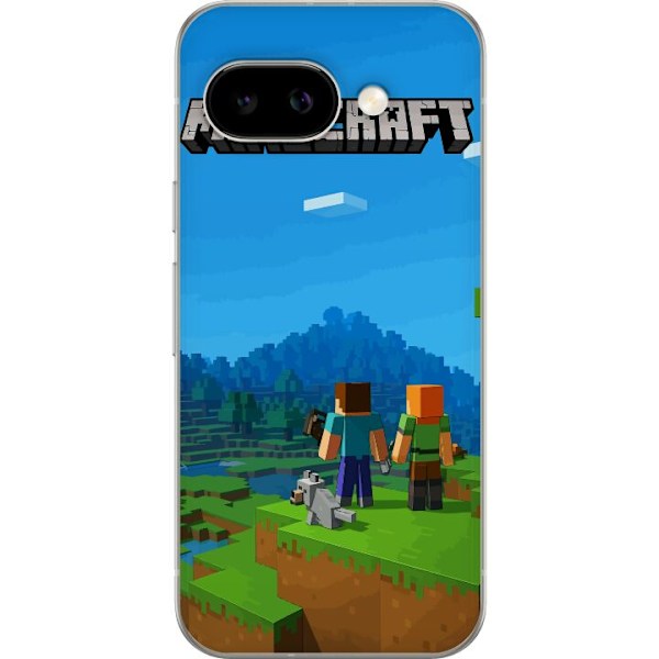 Google Pixel 9a Genomskinligt Skal Minecraft Key Art