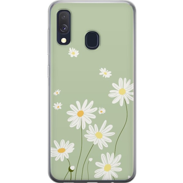 Samsung Galaxy A40 Genomskinligt Skal Prästkragar – blommigt mönster i svensk sommarstil