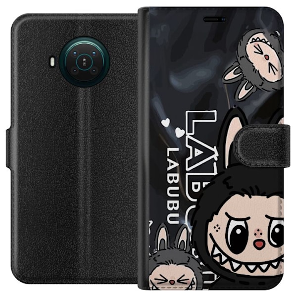 Nokia X10 Plånboksfodral Labubu Black Energy – Svart mönst